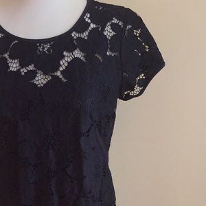 LOFT Lace Dress Navy Size 2